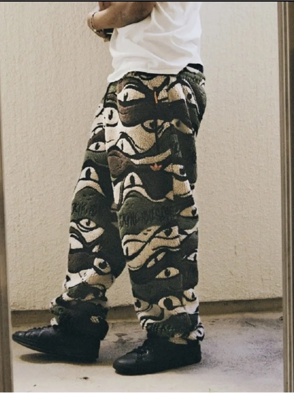 FA X Adidas Jason Dill Eye/Camouflage , Orange Zip & Sherpa Joggers Size XLarge